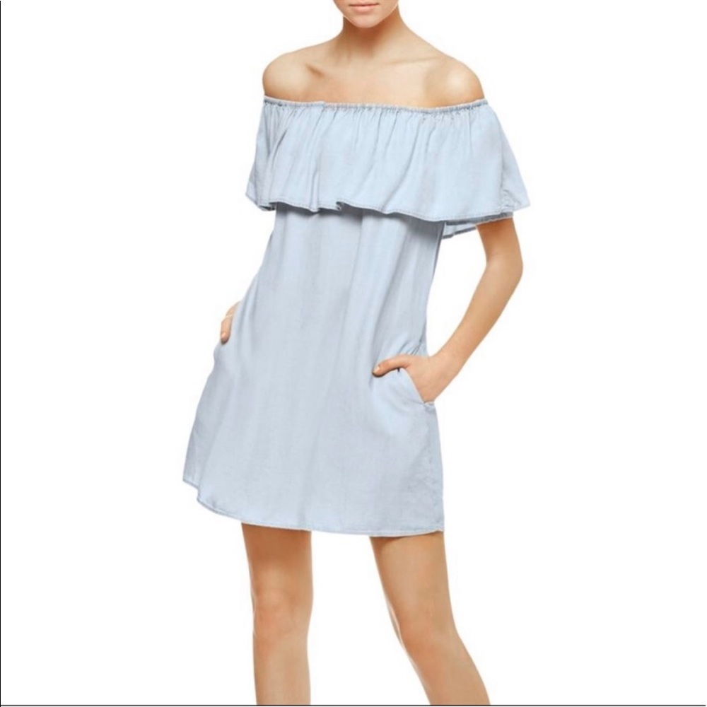 Sanctuary off-the-shoulder Chambray Misha dress